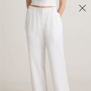 Quince Women's Wide Leg White Pants - Size 4